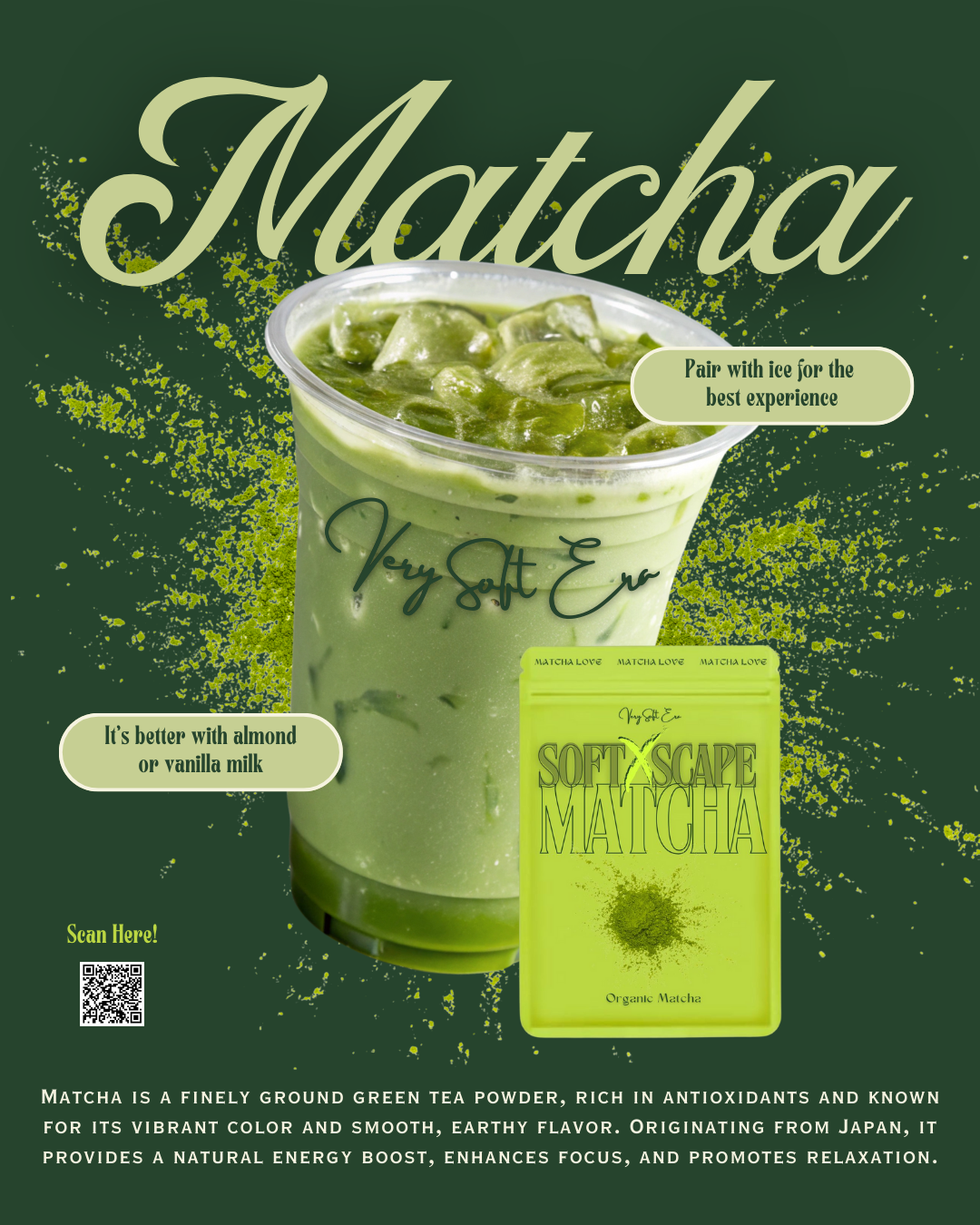 Soft XScape Matcha 100% Organic Matcha